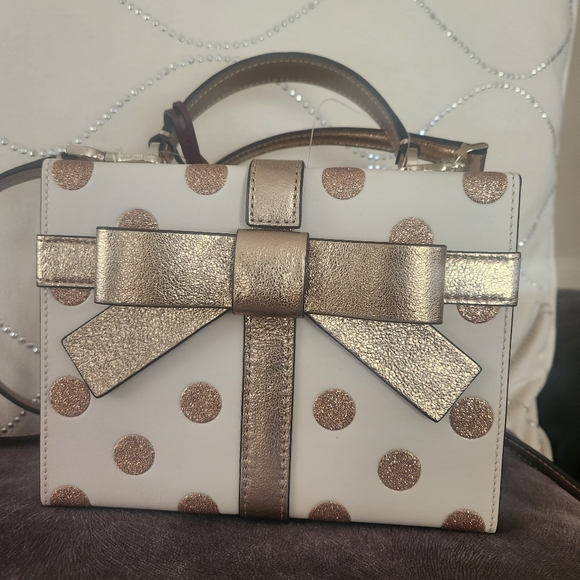 Kate Spade polka dot gift wrap handbag and glitter wallet bundle - Picture 4 of 9